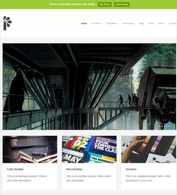 minimal design portfolio website theme