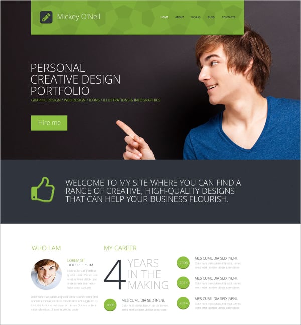 personal page responsive website template