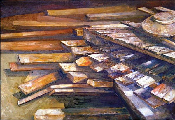 oil painting wood texture design