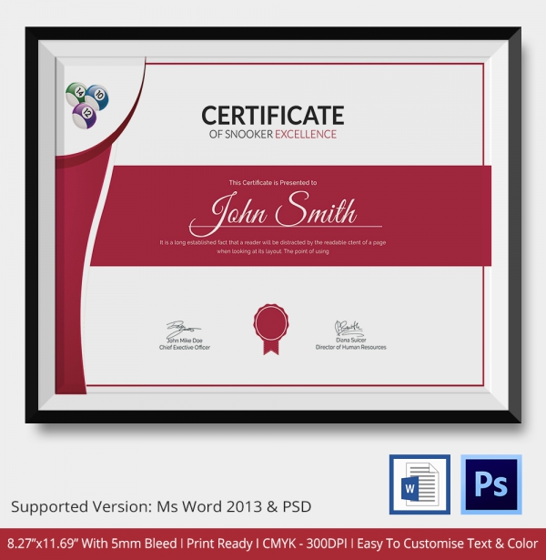 certificate of