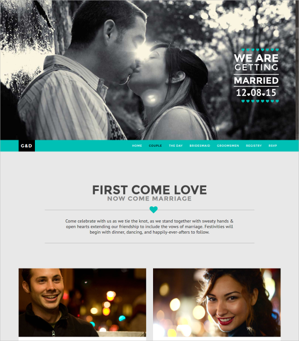 Responsive One Page Wedding Website Template $43