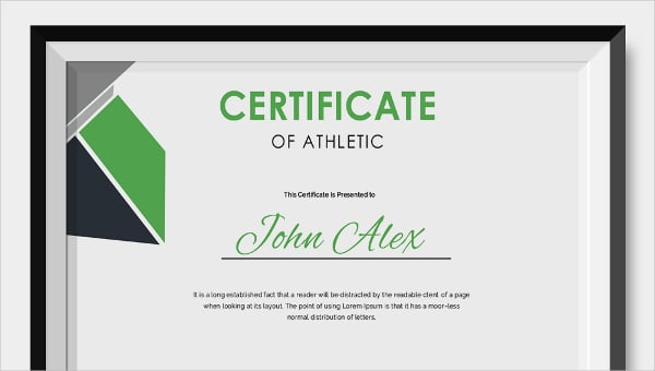 athletic certificate template
