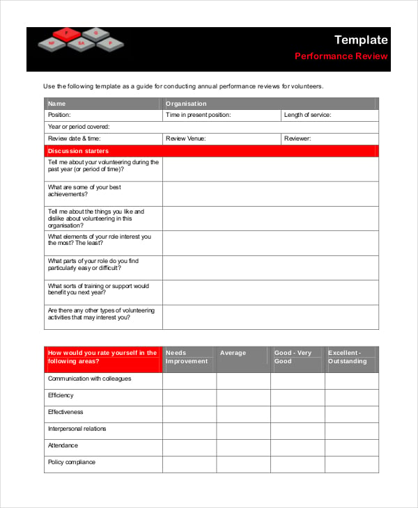 performance review template download
