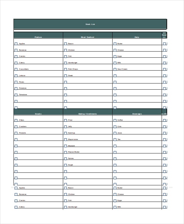 free excel stock list template