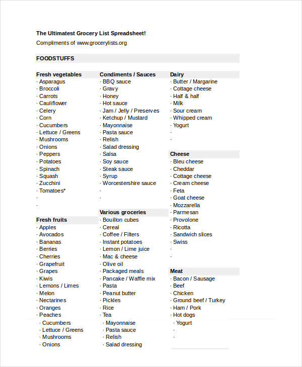 Stock List Template - 12+ Word, Excel, PDF Documents Download