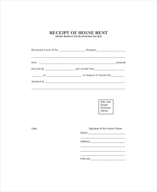 Rent Receipt Template - 11+ Free Word, PDF Documents Download