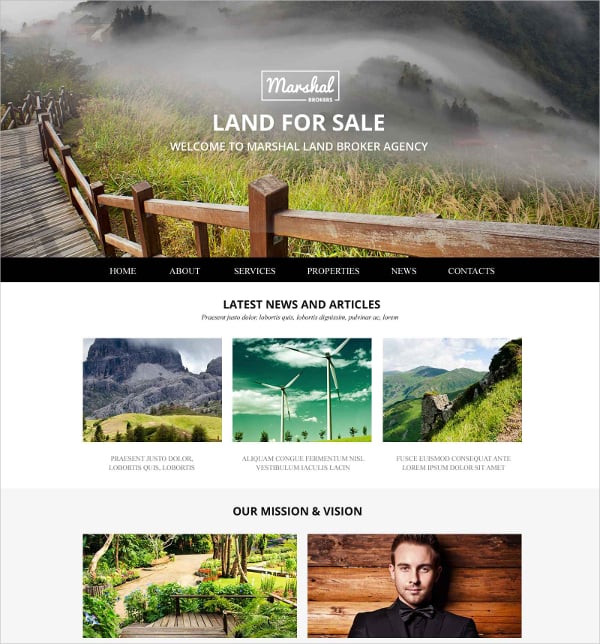 real estate land brokers website template