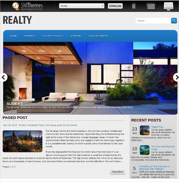 free perfect real estate wordpress website template