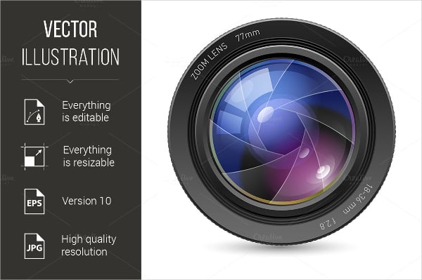 isolated camera icon lens