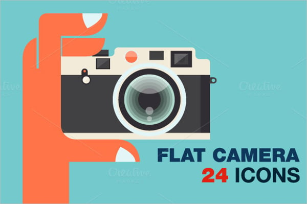 flat camera icons bundle