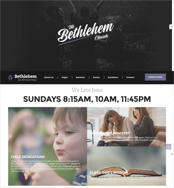 church campaign wordpress website theme