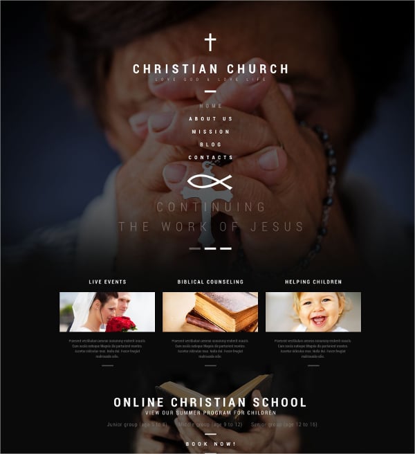 christian church mission blog wordpress website theme