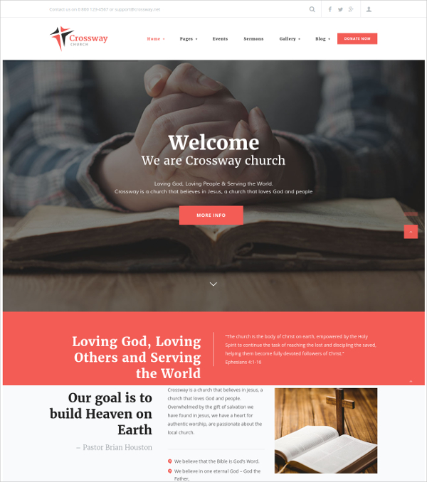 church religion website theme