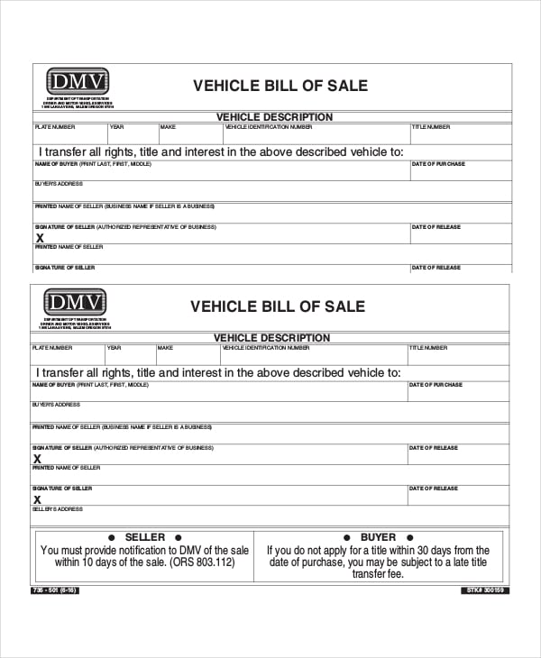 simple bill of sale template