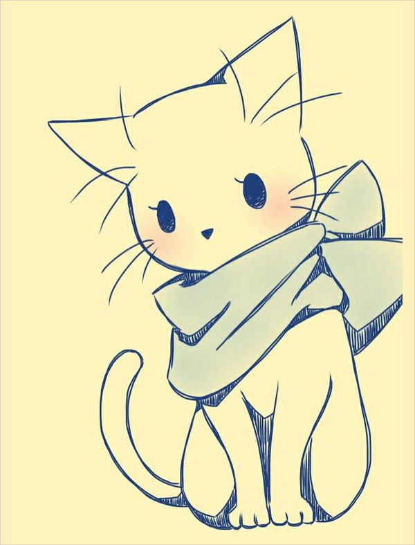 easy kitty drawing