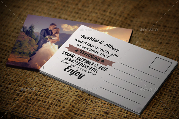 wedding invitation postcard