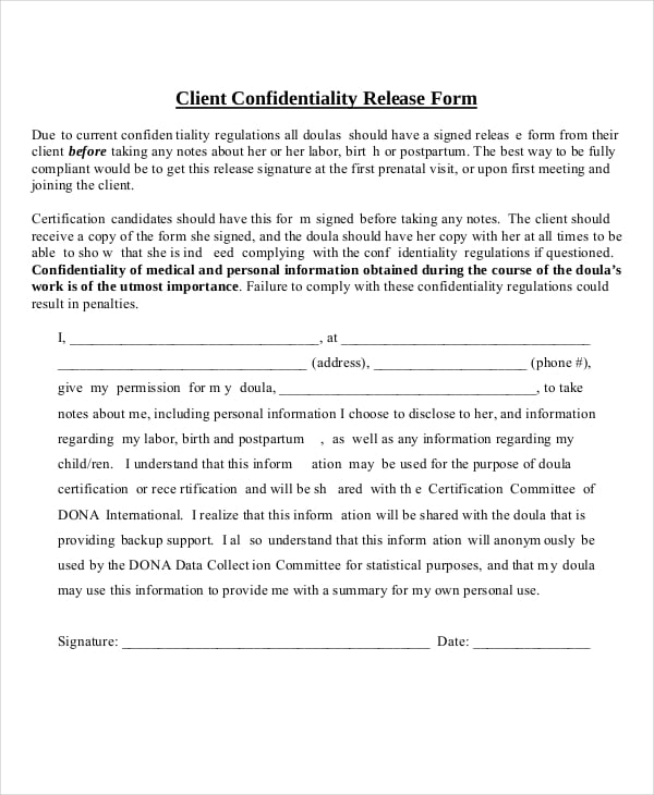 client confidentiality agreement template