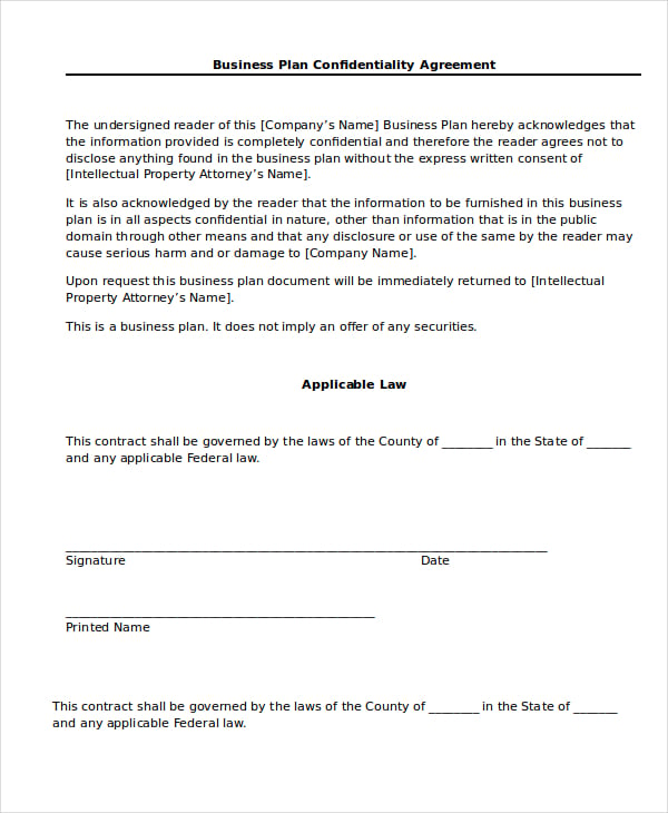 business confidentiality agreement template