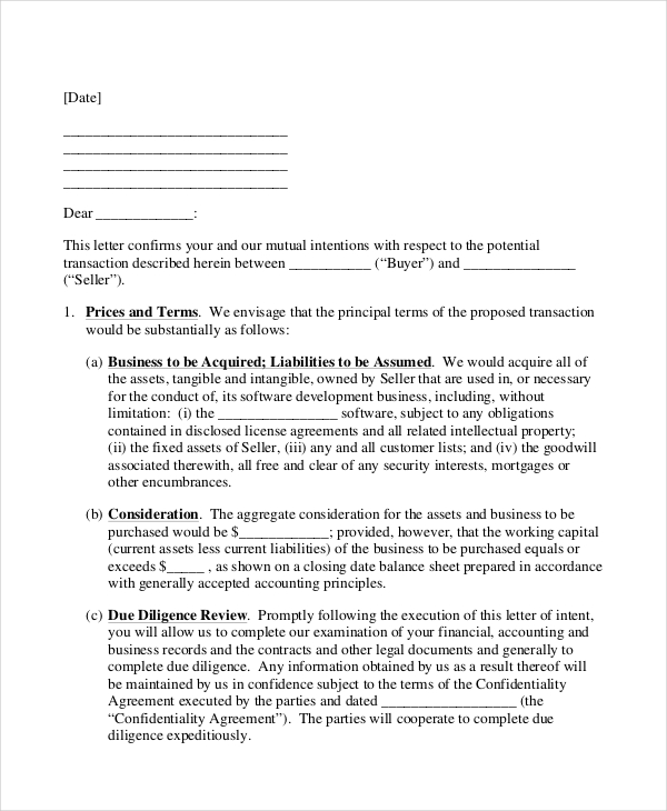Letter of Intent - 13+ Free Word, PDF Documents Download