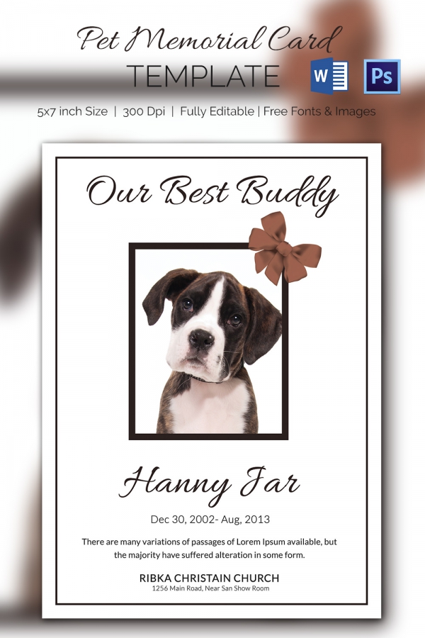 16+ Pet Memorial Card Designs & Templates - PSD, AI