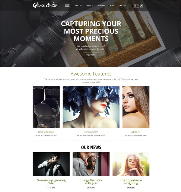 awesome photo studio gallery website template 199