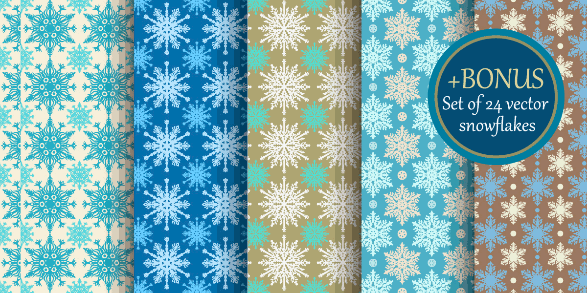 0 snowflake seamless patterns