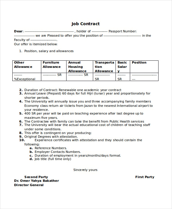 job-contract-template