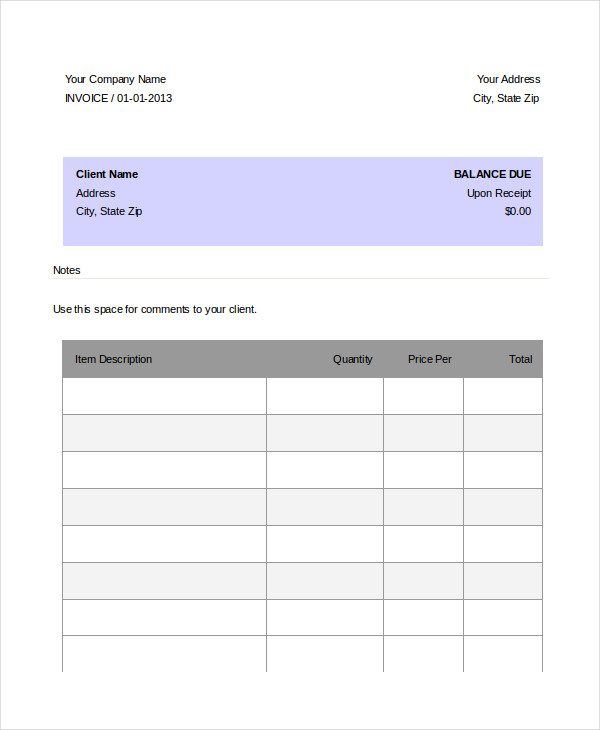 sample dj invoice template