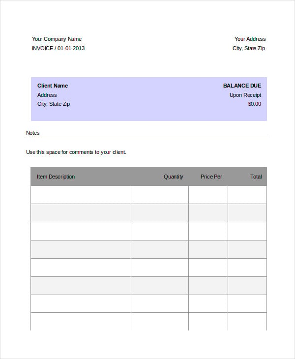 Dj Invoice Template 9 Free Word PDF Documents Download