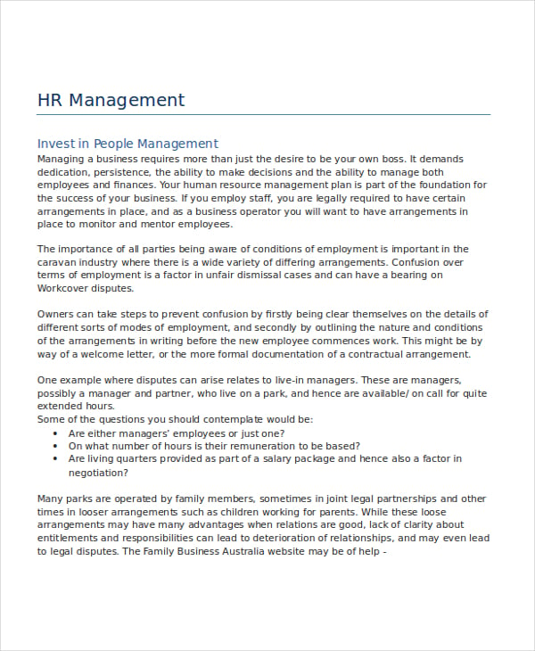 hr policy template
