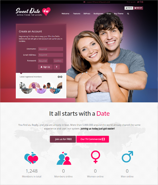 Free Dating Website Template Free Dating Website Template