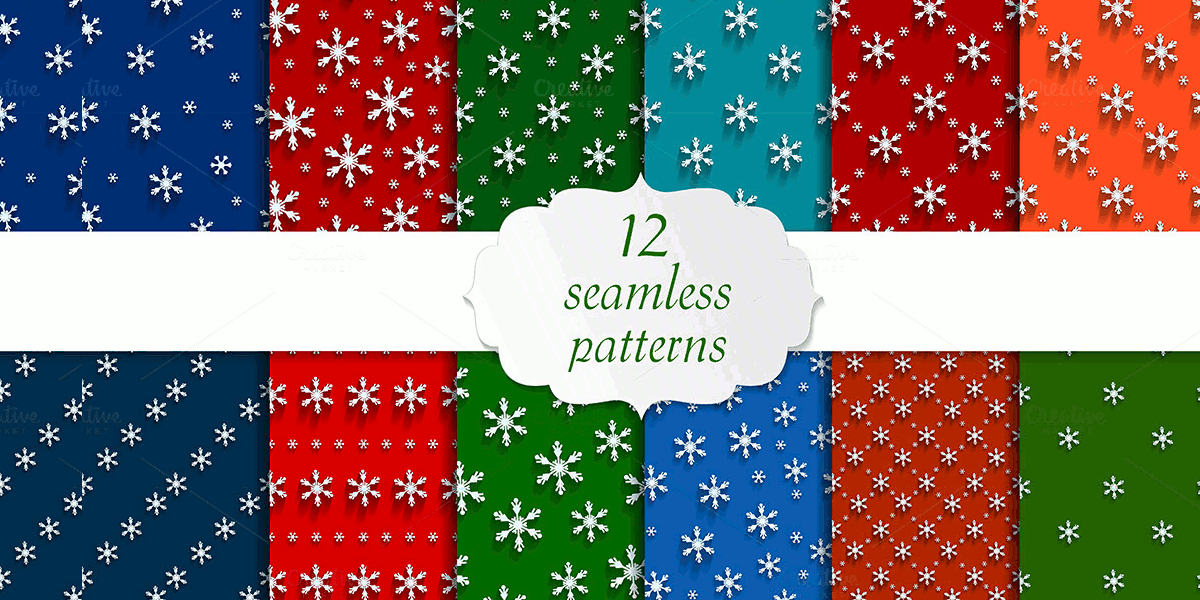 seamless patterns with snowflakes