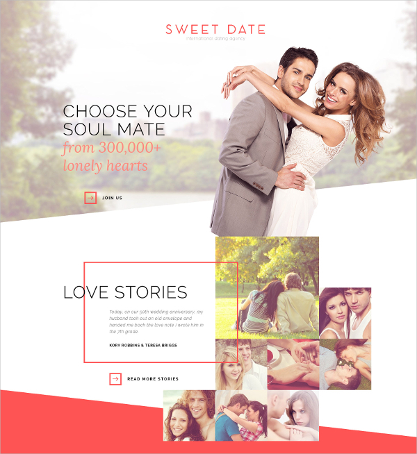 dating bootstrap website template