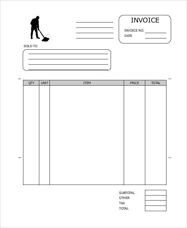 cleaning service invoice template