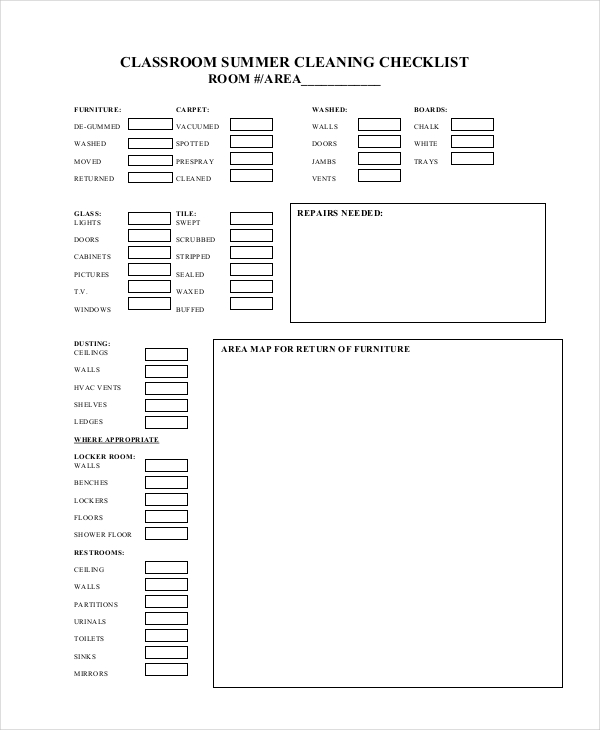 Cleaning Checklist - 31+ Word, PDF, PSD Documents Download