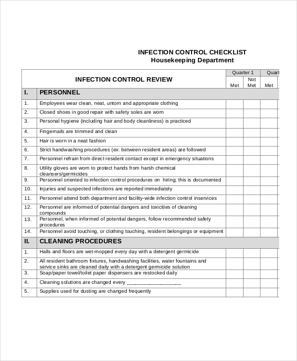 Cleaning Checklist 31+ Word, PDF, PSD Documents Download