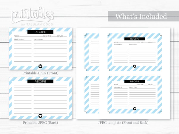 editable pdf recipe card 4x6 template