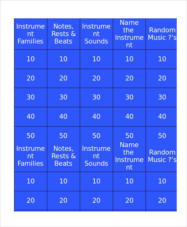 music jeopardy powerpoint template