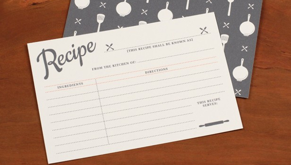 recipe cards template free download