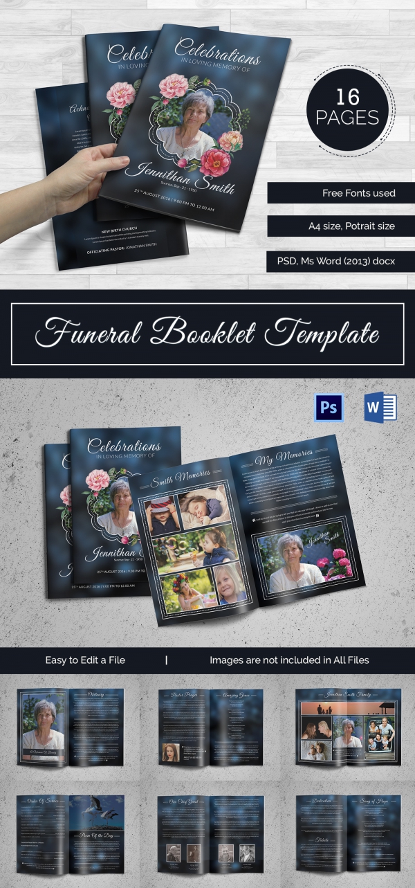 5+ Funeral Booklet Templates Word, PSD Format Download