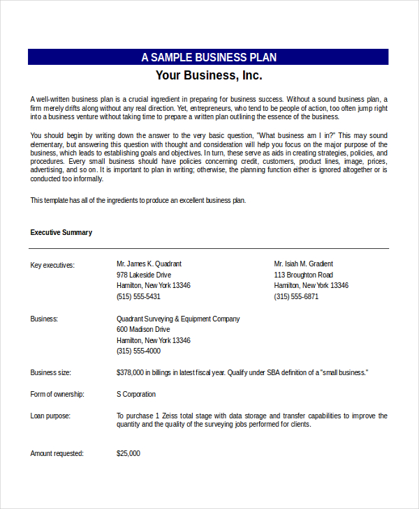 business plan spreadsheet template excel