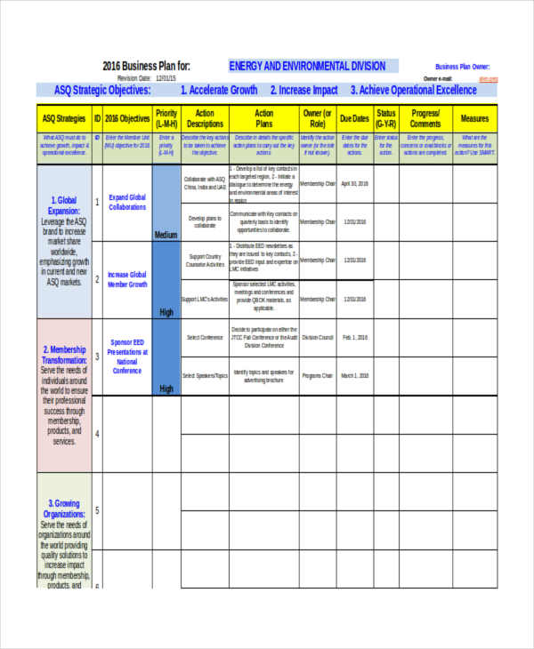 Excel Business Plan Template 18+ Free Excel Document