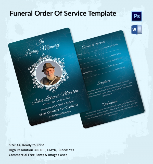 5 Funeral Order Of Services Word PSD Format Download