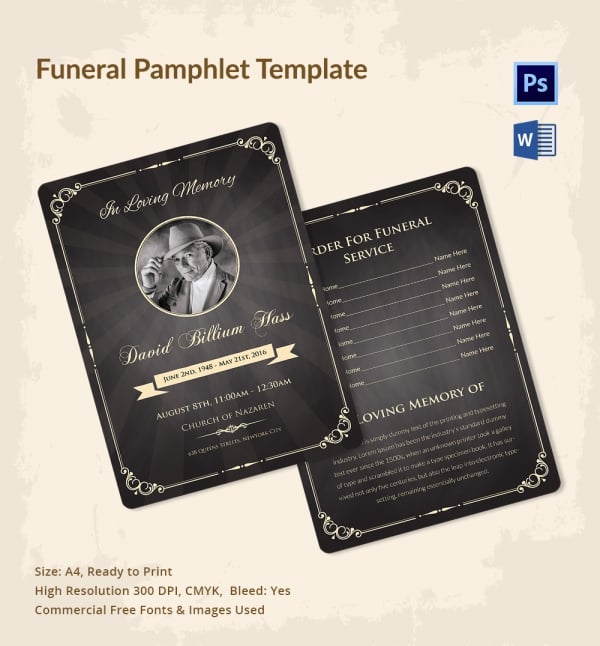 5 Funeral Pamphlet Templates Word, PSD Format Download