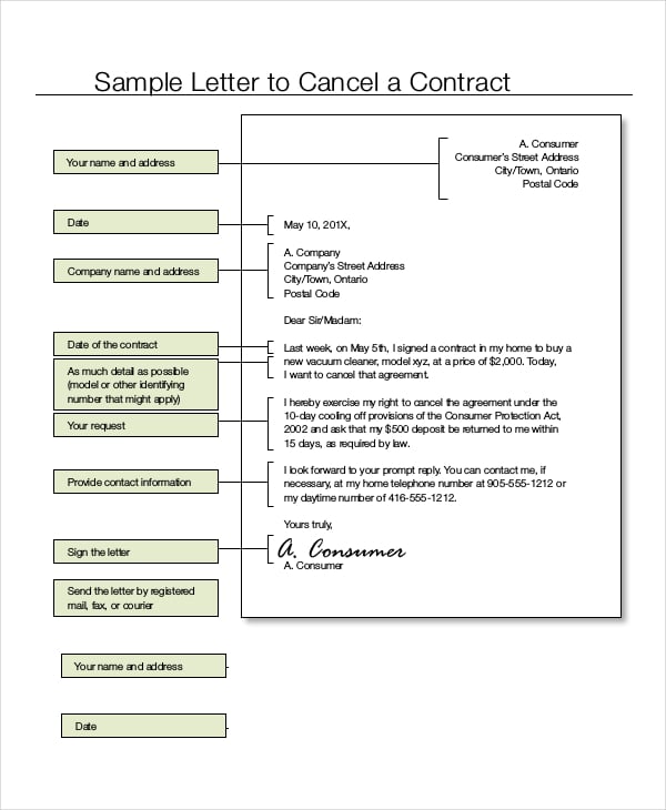 7+ Cancellation Letter Templates - PDF, DOC | Free ...