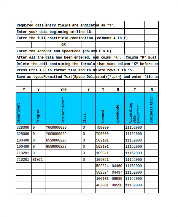 general journal template excel