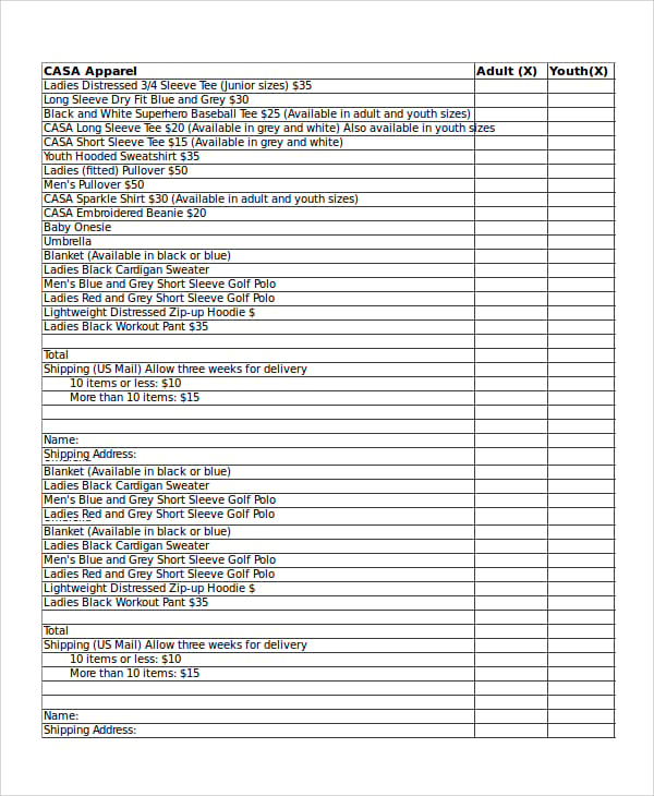 Excel Order Form Template - 19+ Free Excel Documents ...
