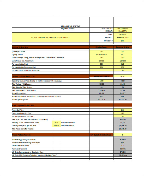 investment format excel