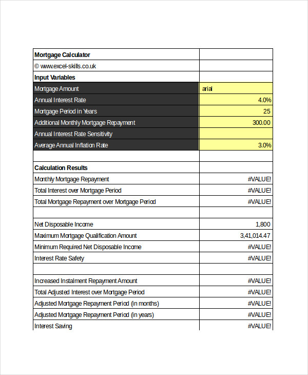 Excel Calculator Template - 6+ Free Excel Documents ...