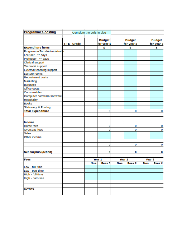 free excel templates for business